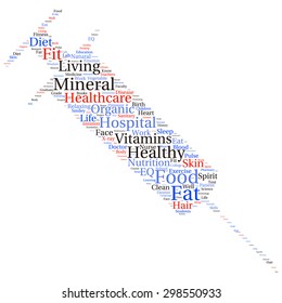tag cloud containing words related to healthy lifestyle 