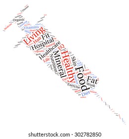 tag cloud containing words related to healthy lifestyle 