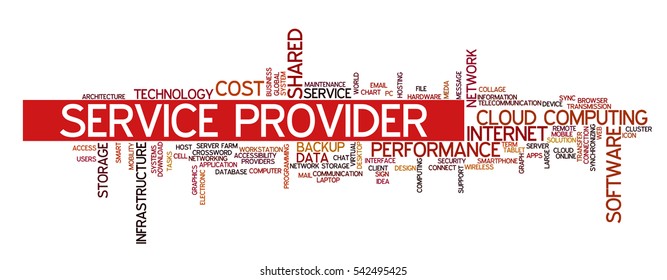 Tag cloud containing words related to internet and network engineering, data storage, internet communication, service provider, cloud computing and software applications.