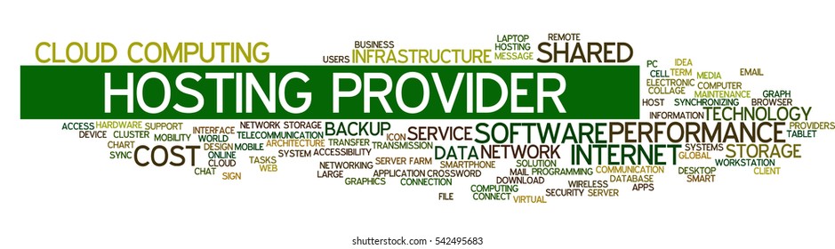 Tag cloud containing words related to internet and network engineering, data storage, internet communication, hosting, cloud computing and software applications.