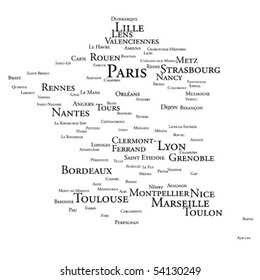 Tag cloud - France's larger cities