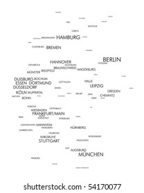 Tag cloud - Germany's larger cities