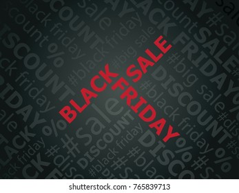 Tag cloud text black friday sales, business concept.