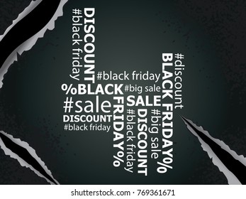 Tag cloud text black friday sales, business concept.