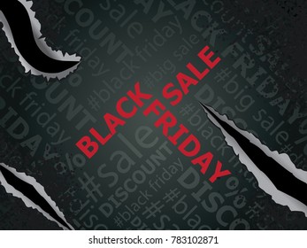 Tag cloud text black friday sales, business concept.