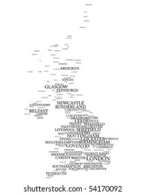 Tag cloud - UK's larger cities