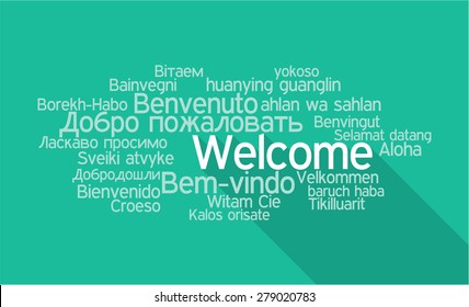 Tag Cloud Welcome in vector format.