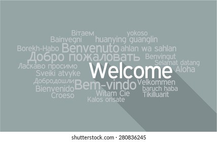 Tag Cloud Welcome  in vector format.