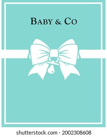 Etiqueta, Pascua, fondo, pancarta, signo, caja fuerte. Plantilla para la fiesta de la ducha para bebés. patrón de cinta azul tiffany. Estilo clásico y elegante	