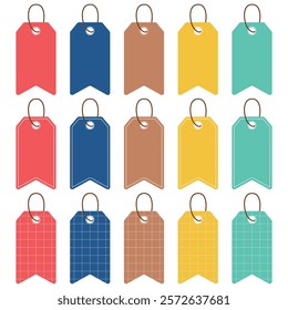 Tag collection vector illustration on white background. Different style tag. Blank label for writing price or content decoration.