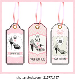 Tag collection. Women's shoes. Sale.