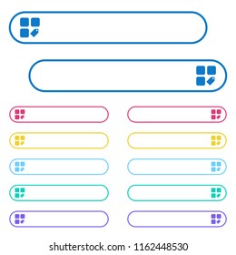 Tag component icons in rounded color menu buttons. Left and right side icon variations.
