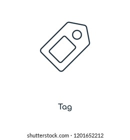 Tag concept line icon. Linear Tag concept outline symbol design. This simple element illustration can be used for web and mobile UI/UX.