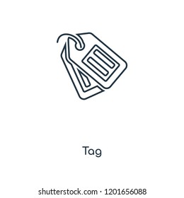 Tag concept line icon. Linear Tag concept outline symbol design. This simple element illustration can be used for web and mobile UI/UX.