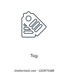 Tag concept line icon. Linear Tag concept outline symbol design. This simple element illustration can be used for web and mobile UI/UX.