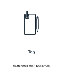 Tag concept line icon. Linear Tag concept outline symbol design. This simple element illustration can be used for web and mobile UI/UX.