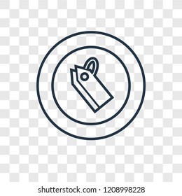Tag concept vector linear icon isolated on transparent background, Tag concept transparency concept in outline style