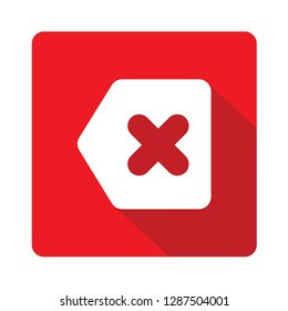  Tag delete red vector icon illustration