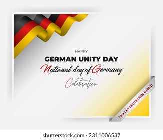 Tag der Deutschen Einheit =Day of German unity
Holiday design, background with handwriting texts and national flag colors for Third October, German unity day, celebration