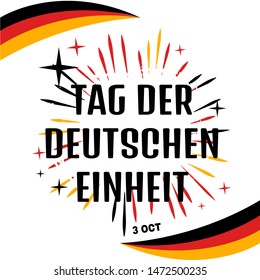 Tag der Deutschen Einheit lettering Day of German Unity translate vector illustration