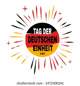 Tag der Deutschen Einheit lettering Day of German Unity translate vector illustration