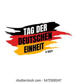 Tag der Deutschen Einheit lettering Day of German Unity translate vector illustration