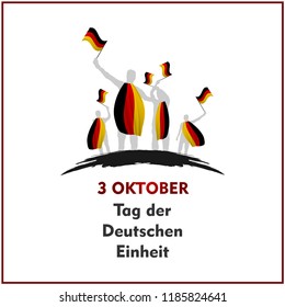 Tag der Deutschen Einheit, october 3 translation Germany Happy Unity Day greeting card. Vector illustration.