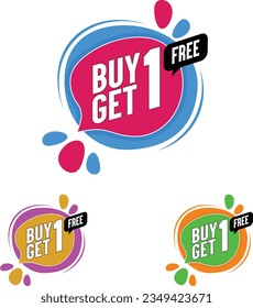 Tag design buy 1 get 1 free Multicolor business poster tag design