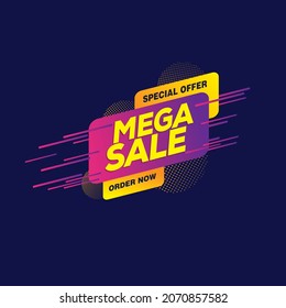 tag design , mega sale ,special offer , order now , vector template. illustration