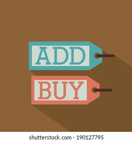 Tag design over brown background, vector illustration