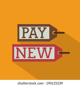 Tag design over orange background, vector illustration
