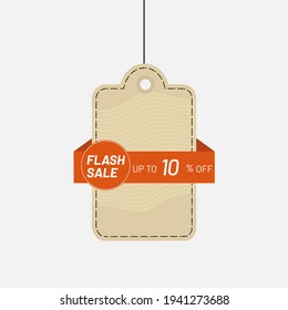 Tag discount up to 10 off flash sale label vector