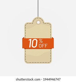 Tag discount 10 off sale label vector