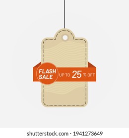 Tag discount up to 25 off flash sale label vector