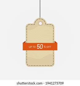 Tag discount up to 50 off sale label vector