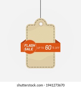 Tag discount up to 60 off flash sale label vector