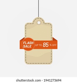 Tag discount up to 85 off flash sale label vector