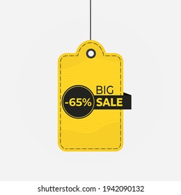 Tag discount big sale 65 off label vector
