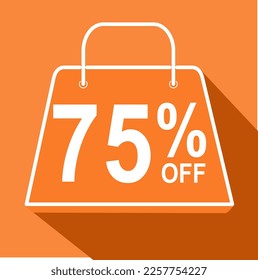 tag with discount price of seventy five percent,75% off
