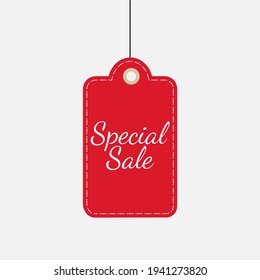 Tag discount red special sale label vector