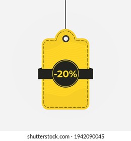 Tag discount sale 20 off label vector