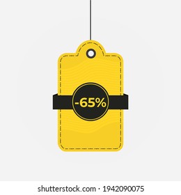 Tag discount sale 65 off label vector