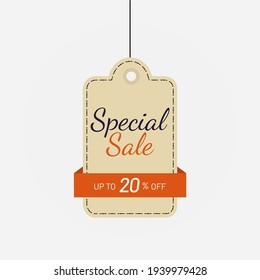 Tag discount special sale label 20 off vector