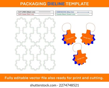 Tag Display Dieline Template Design