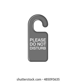 Tag do not disturb icon in black monochrome style isolated on white background. Label symbol vector illustration