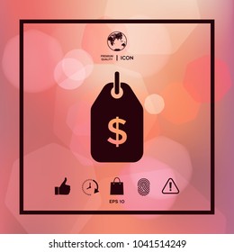 Tag with dollar symbol. Price tag icon for download