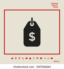 Tag with dollar symbol. Price tag icon for download