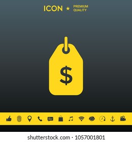 Tag with dollar symbol. Price tag icon for download