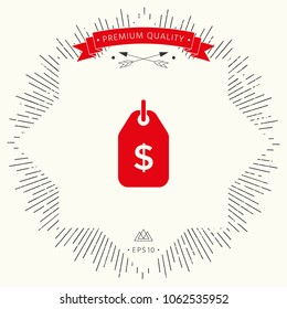 Tag with dollar symbol. Price tag icon for download