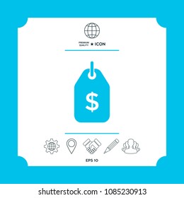 Tag with dollar symbol. Price tag icon for download